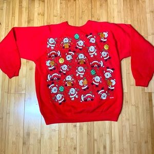 Vintage Santa Claus holiday themed crewneck sweatshirt